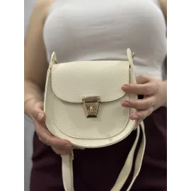 Klasik Kapaklı Bej Cilt Çanta (Beden: Standart)