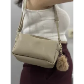 Ponpon Vizon Cilt Çanta (Beden: Standart)