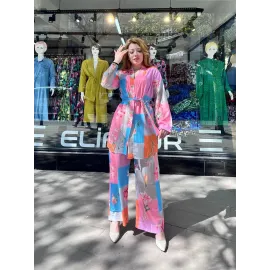 Ceketli Baskılı Takım Pembe (Beden: S)