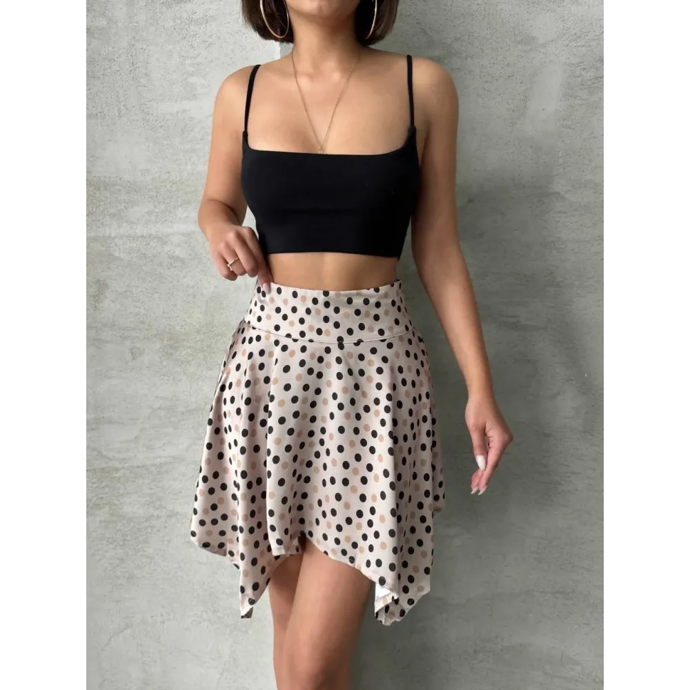 Puantiyeli Etek S25900 Krem (Beden: M)