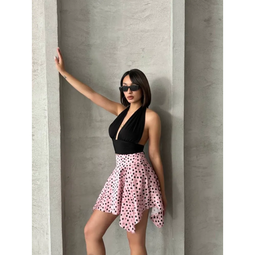 Puantiyeli Etek S25900 Pembe (Beden: L)