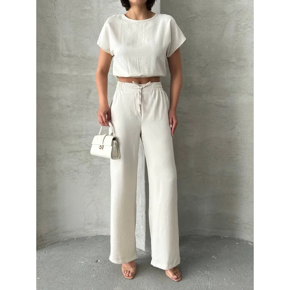 Bluz Pantolon Takım S255057 Bej (Beden: S)