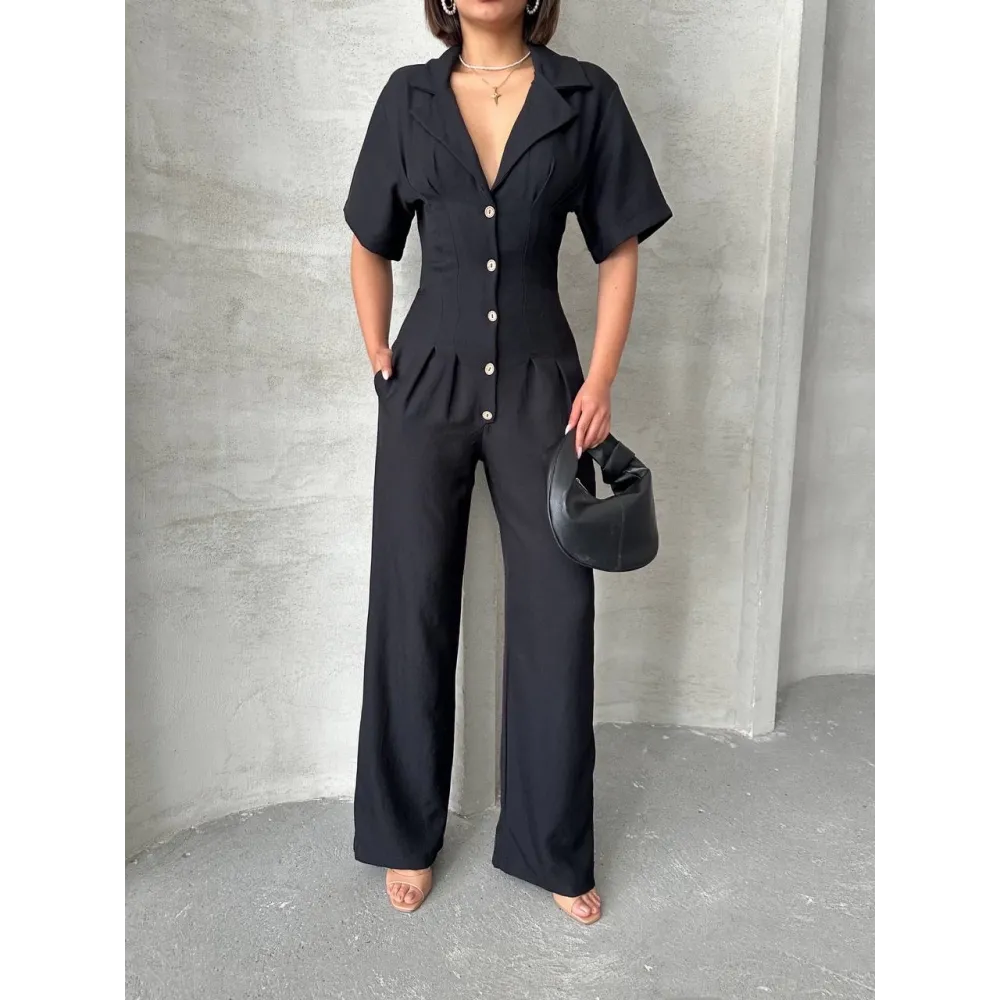 Uzun Keten Tulum S255059 Siyah (Beden: M)