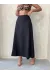 Uzun Astarlı Etek S255043 Siyah (Beden: M)