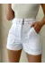 Kemer Detaylı Gabardin Şort Beyaz S25289 (Beden: Xl)
