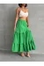 Fırfırlı Brodeli Astarlı Uzun Etek Yeşil S255047 (Beden: M)