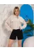 Kemer Cepli Keten Crop Gömlek Krem S255350 (Beden: M)