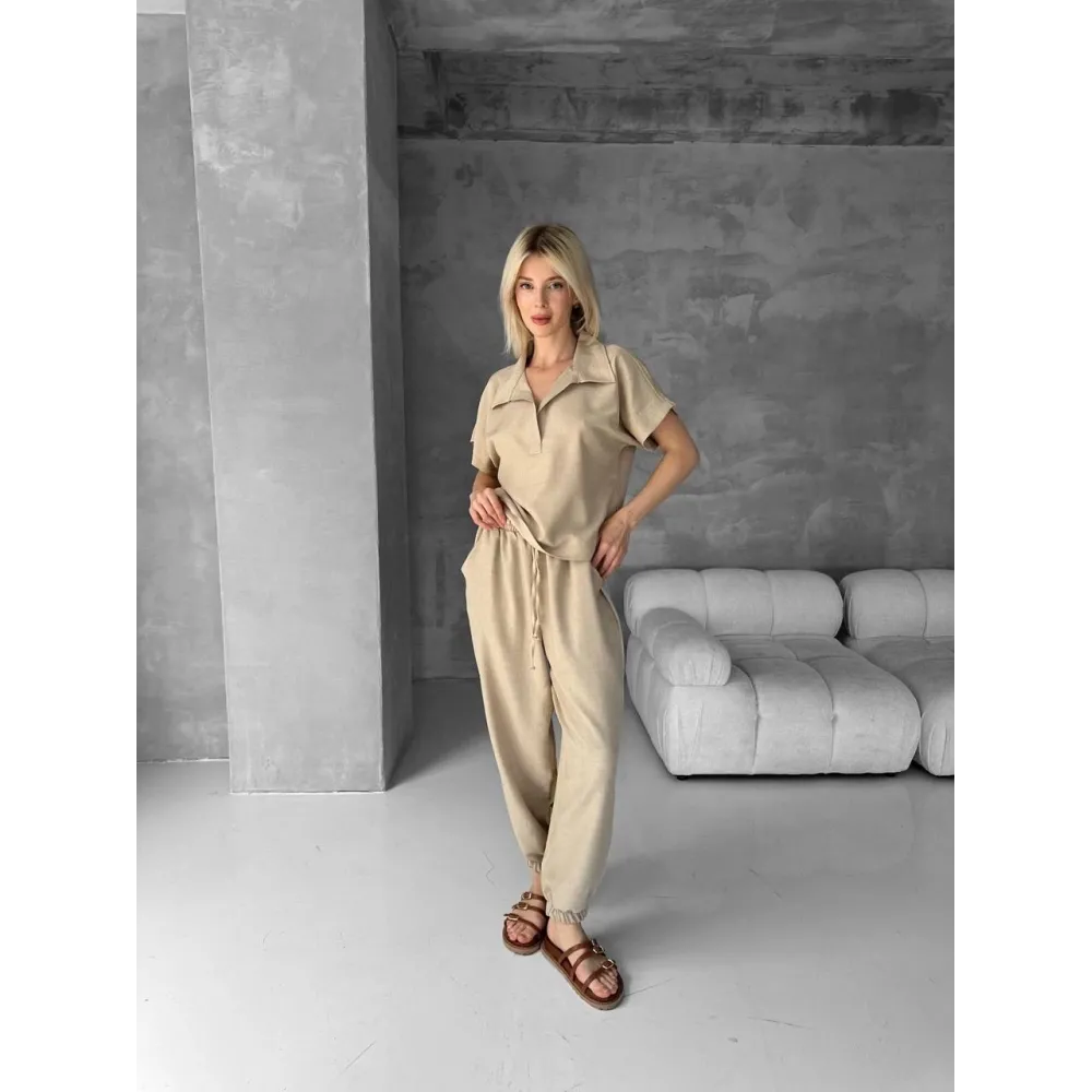 Bluz Şalvar Takım Bej S255841 (Beden: S)