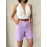Kemerli Gabardin Şort Lila S25735 (Beden: M)
