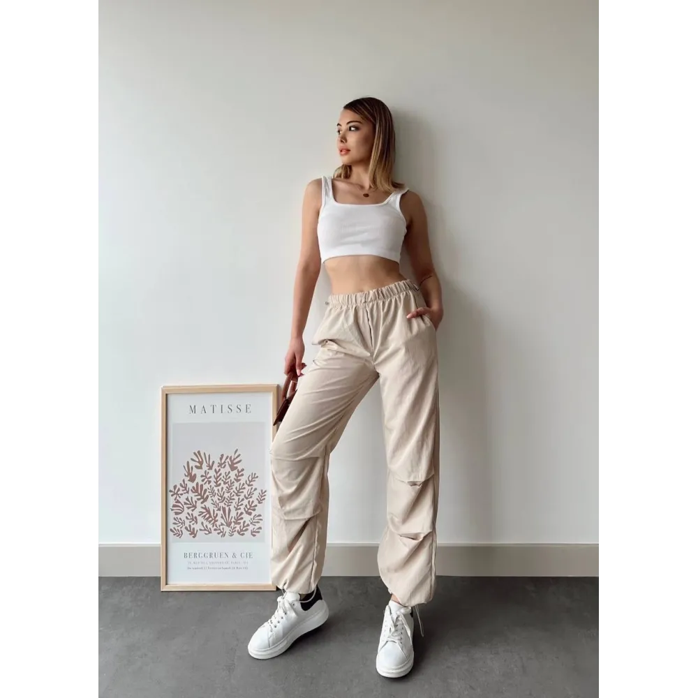 Paraşüt Pantolon Bej (Beden: M)