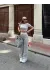 Crop Pantolon Biyeli Takım Gri (Beden: S)