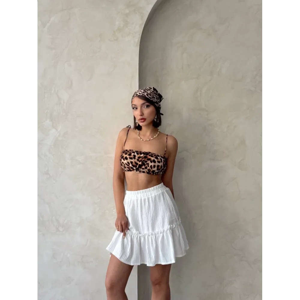 Çingene Keten Etek Beyaz S24808 (Beden: L)