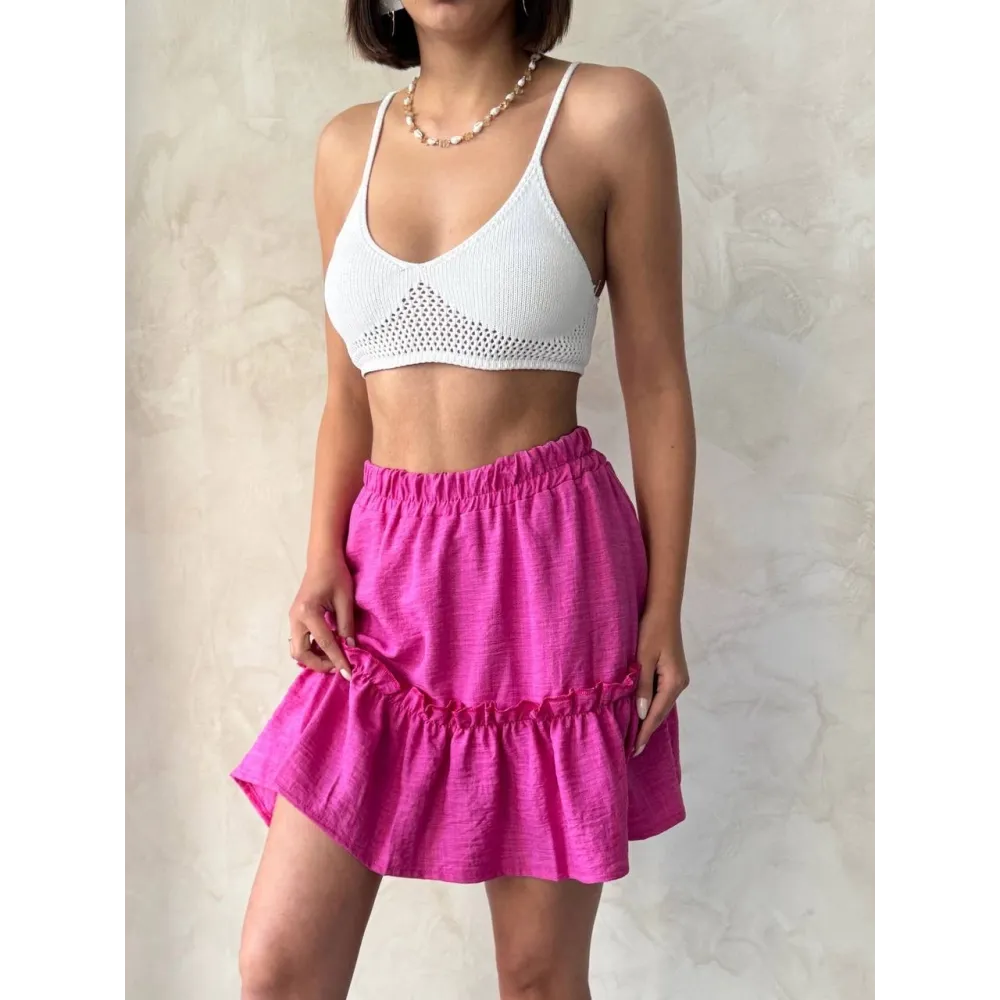 Çingene Keten Etek Fuşya S24808 (Beden: M)