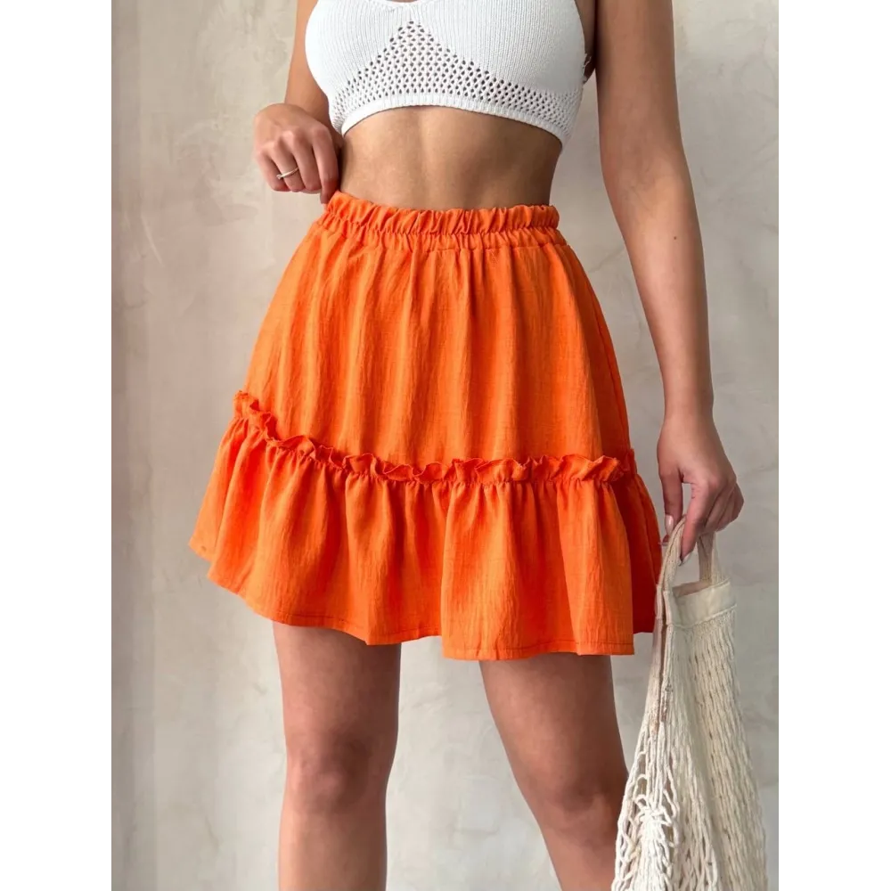 Çingene Keten Etek Turuncu S24808 (Beden: M)