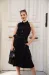 Gömlek Yaka Kemerli Elbise Siyah S255061 (Beden: Xl)