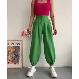 Şalvar Pantolon Yeşil S23202 (Beden: S)