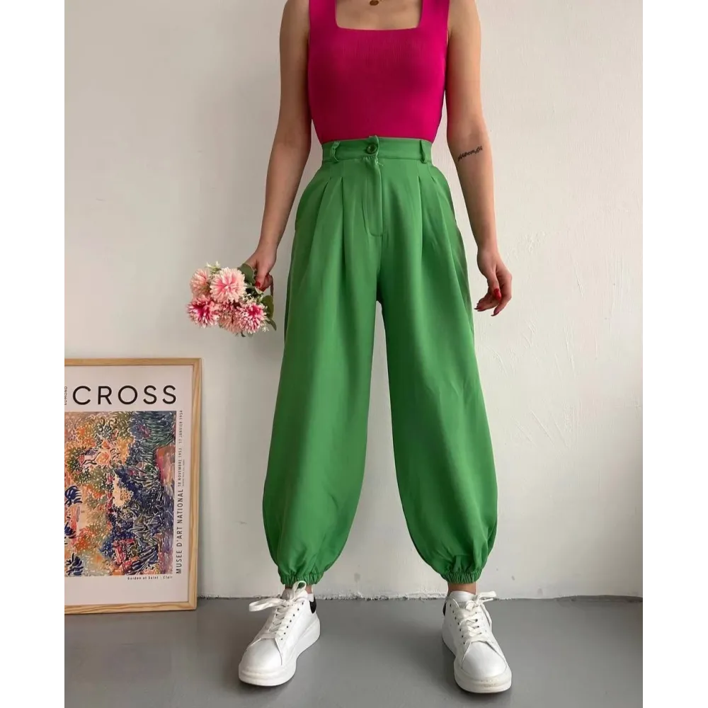 Şalvar Pantolon Yeşil S23202 (Beden: M)