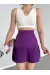 Altı Pliseli Mini Etek Mor S24705 (Beden: M)