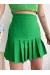 Pileli Düğmeli Etek Açık Yeşil S24811 (Beden: L)
