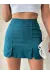 Çift Yırtmaçlı Atlas Şort Etek Petrol Yeşili S240364 (Beden: L)