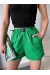 Armalı Keten Şort Yeşil S251003 (Beden: L)