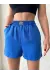 Armalı Keten Şort Saks Mavisi S251003 (Beden: L)