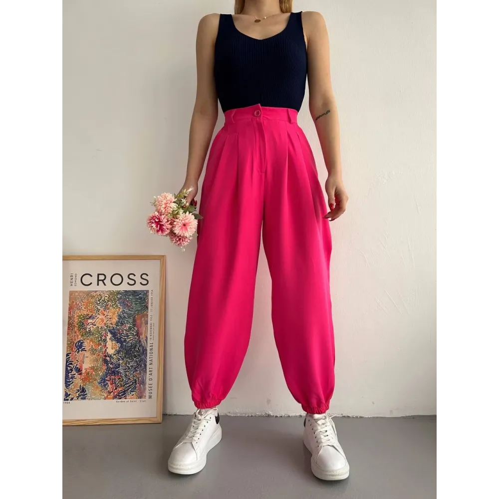 Şalvar Pantolon Fuşya S23202 (Beden: S)