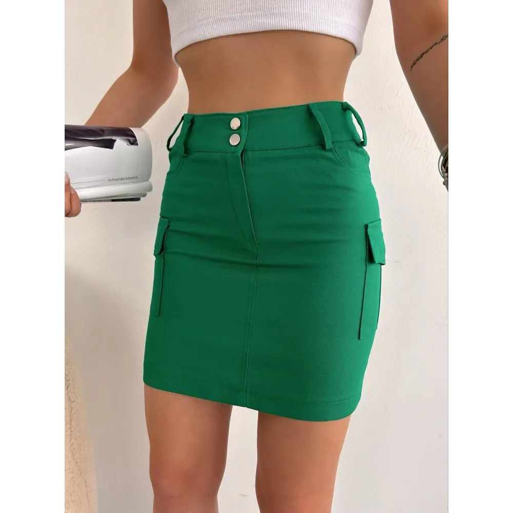 Körüklü Cep Etek Yeşil S24904 (Beden: S)