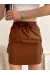 Kargo Cep İnce Paraşüt Etek Kahve S241019 (Beden: M)
