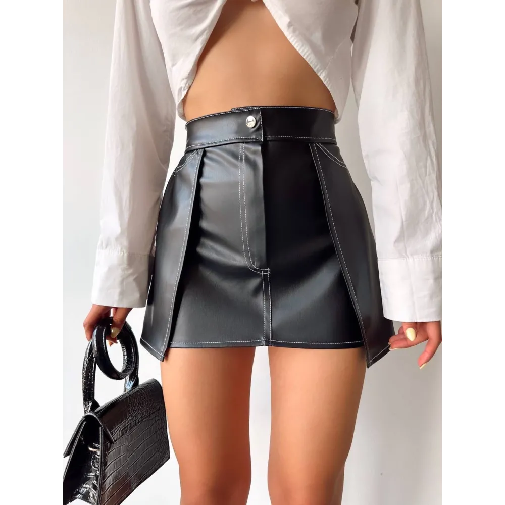 Kontrast Deri Etek Siyah W260015 (Beden: Xl)