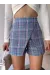 Kapaklı Tüvit Şort Etek Mavi (Beden: M)
