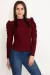 Prenses Kol Bluz Bordo W3125 (Beden: L)
