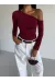 Omuz Detaylı Kollu Bluz Bordo F2336 (Beden: S)