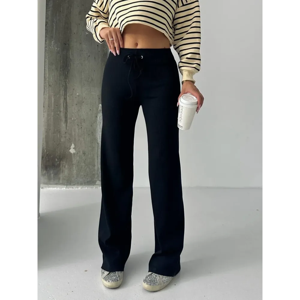 Fit Comfort Siyah Salaş Pantolon A6011 (Beden: Standart)