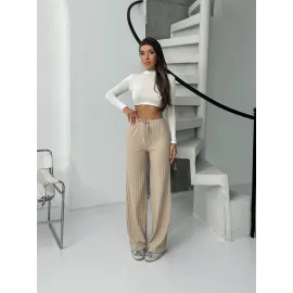 Fitilli Şardonlu Pantolon Bej A4058 (Beden: L)