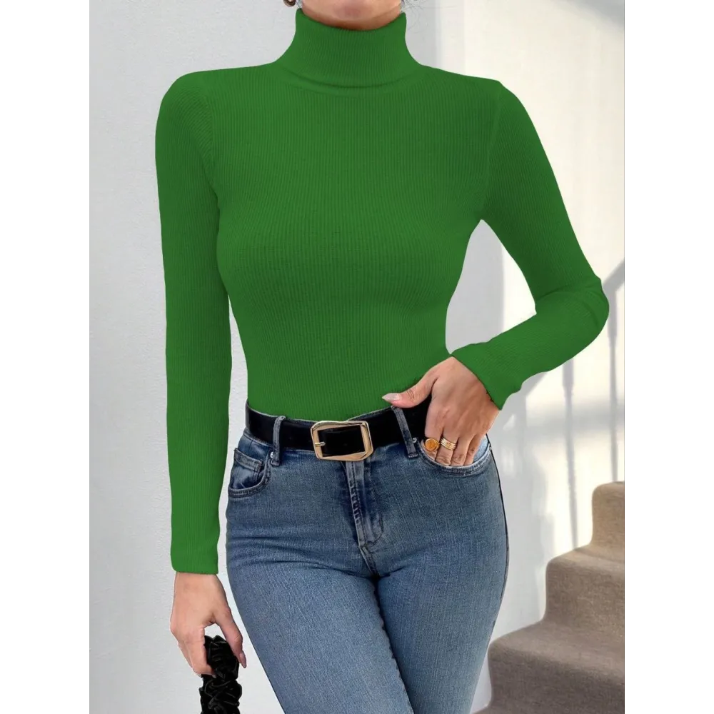 Başıkçı Yaka Dar Kesim Kaşkorse Kazak Yeşil W3103 (Beden: M)