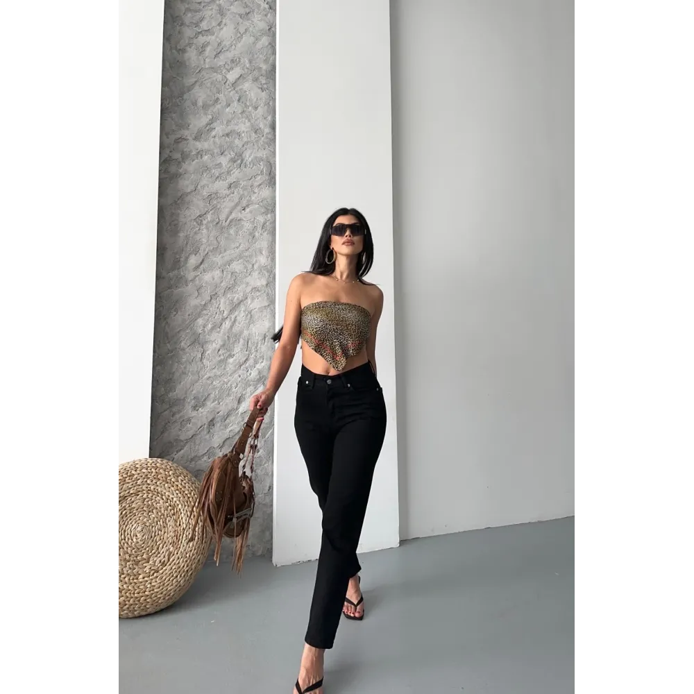 Mom Fit Enzim Taş Yıkama Jeans Pantolon Siyah D2006 (Beden: 36)