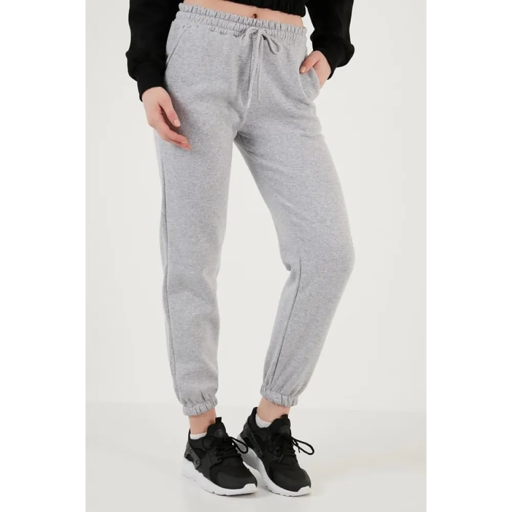 3 İplik Şardonlu Paça Lastikli Eşofman Gri İs001 (Beden: S)