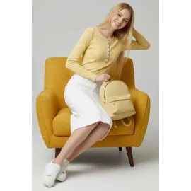 Çıtçıt Detaylı Bluz Sarı T4343 (Beden: L)