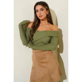 Madonna Çapraz Yaka Bluz Yeşil T4331 (Beden: S)