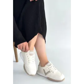 Jowen Bej Cilt Vizon Detaylı Bağcıklı Spor Ayakkabı (Numara: 39)