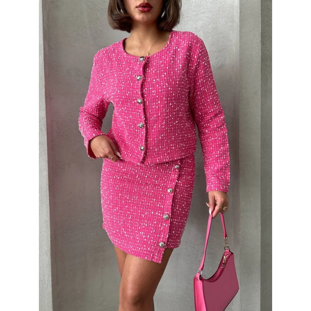 Ceketli Etek Takım Chl Kumaş Fuşya H24443 (Beden: S)