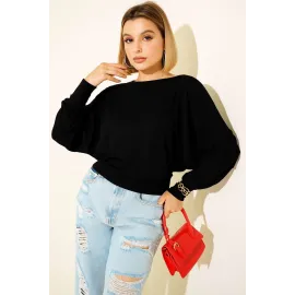 Yarasa Kol Salaş Bluz Siyah T4273 (Beden: S)