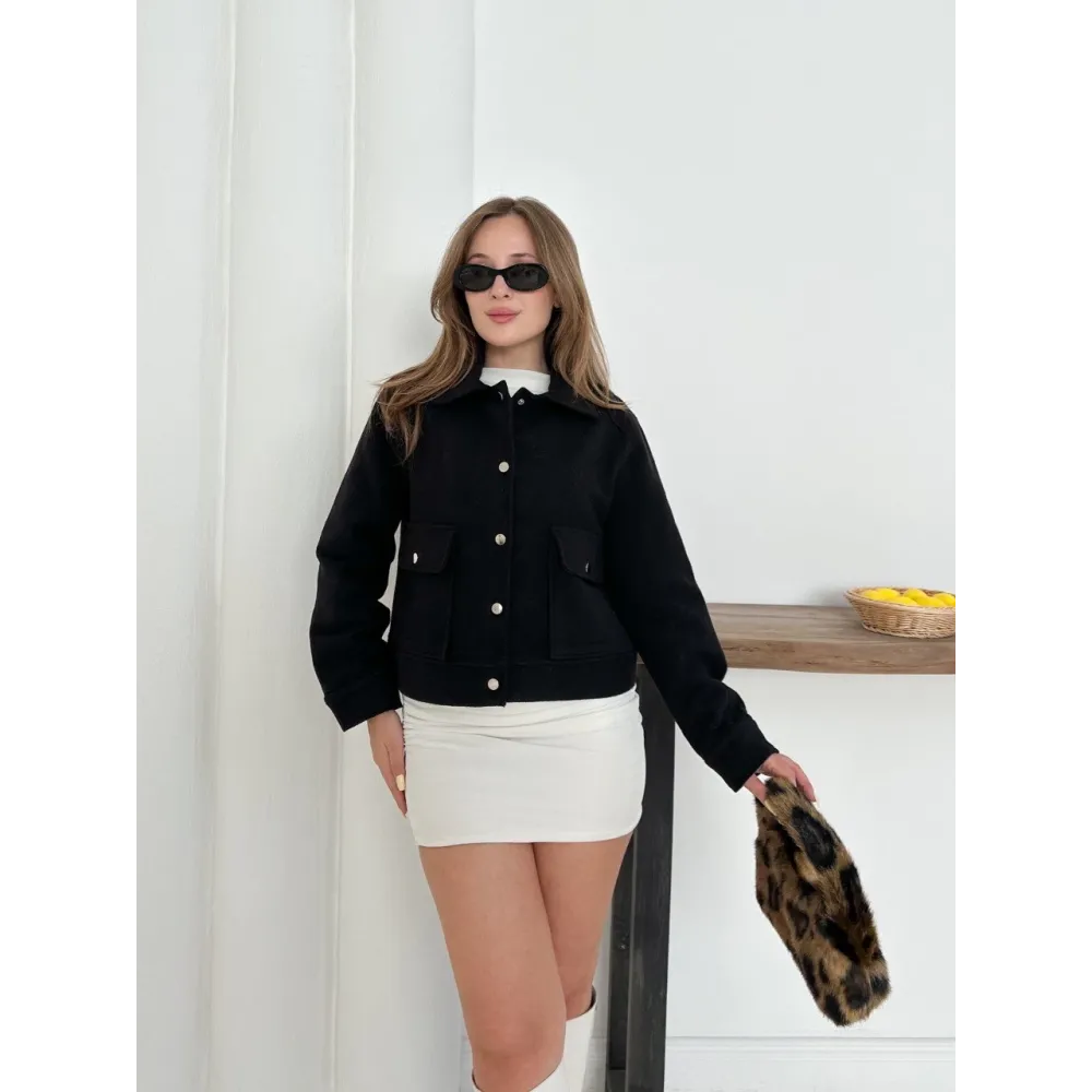 Zr Model Kaşe Ceket Siyah St255807 (Beden: M)