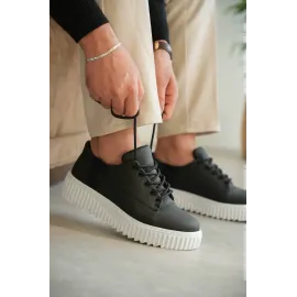 Kb-X516 Kuback Siyah Cilt Günlük Erkek Ayakkabı (Numara: 42)