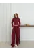 Balıkçı Yaka Örme Takım Bordo St265865 (Beden: S)