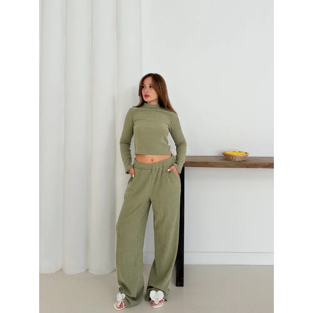 Balıkçı Yaka Örme Takım Mint St265865 (Beden: L)