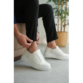 Kb-X516 Kuback Beyaz Cilt Günlük Erkek Ayakkabı Bej (Numara: 40)