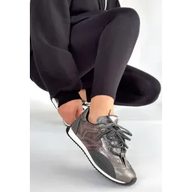 Ranu Platin Cilt Paraşüt Detaylı Bağcıklı Spor Ayakkabı (Numara: 38)