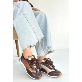 Ranu Kahverengi Cilt Paraşüt Detaylı Bağcıklı Spor Ayakkabı (Numara: 39)